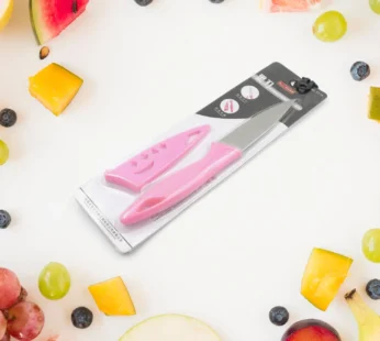 Stainless Steel Small Fruit Knife with Non-Slip Handle & Protective Cover (1 Pc)