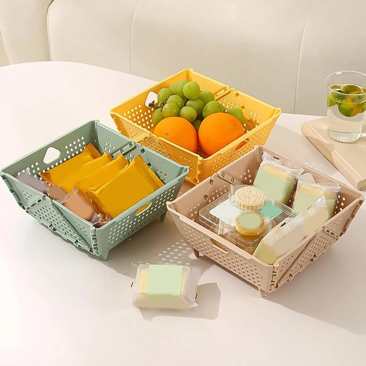 Flexi fold Storage Basket Box with Holes Ventilated Design (23×20 Cm / 1 Pc) - Detailed Feature View 2