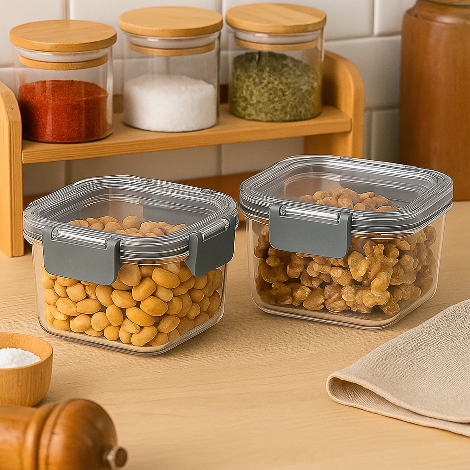 Apex Press N’ Lock Airtight Food Storage Container Set (2Pc/450ml) Approx - Detailed Feature View 2