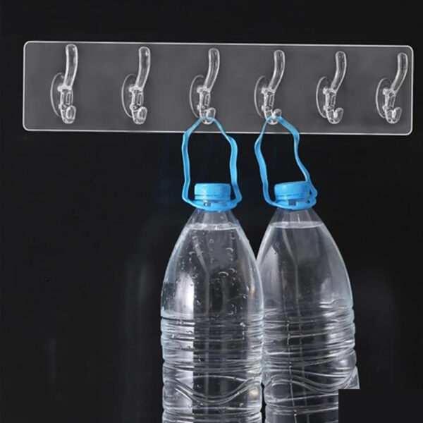 Adhesive Golden &  Transparent Heavy Duty Wall Hook