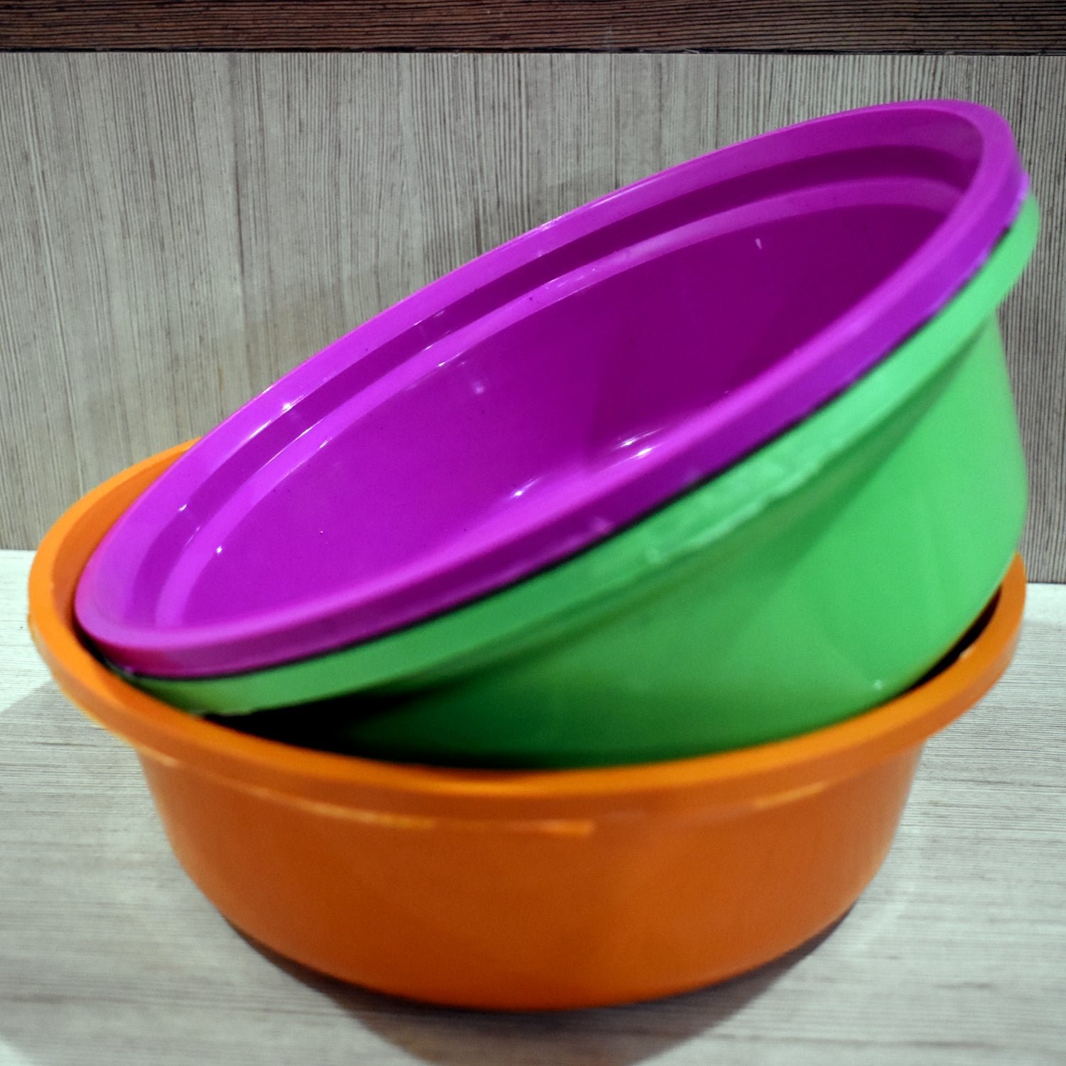 Premium Household Storage Plastic Round Bowl / Tub / Basket / Bucket set - Pack of 3 - Buy Online at Alikart