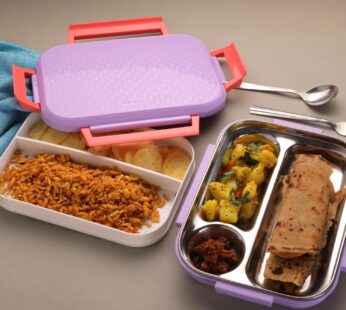 Premium Multi-Compartment Steel Lunch Box for Office, School & Travel