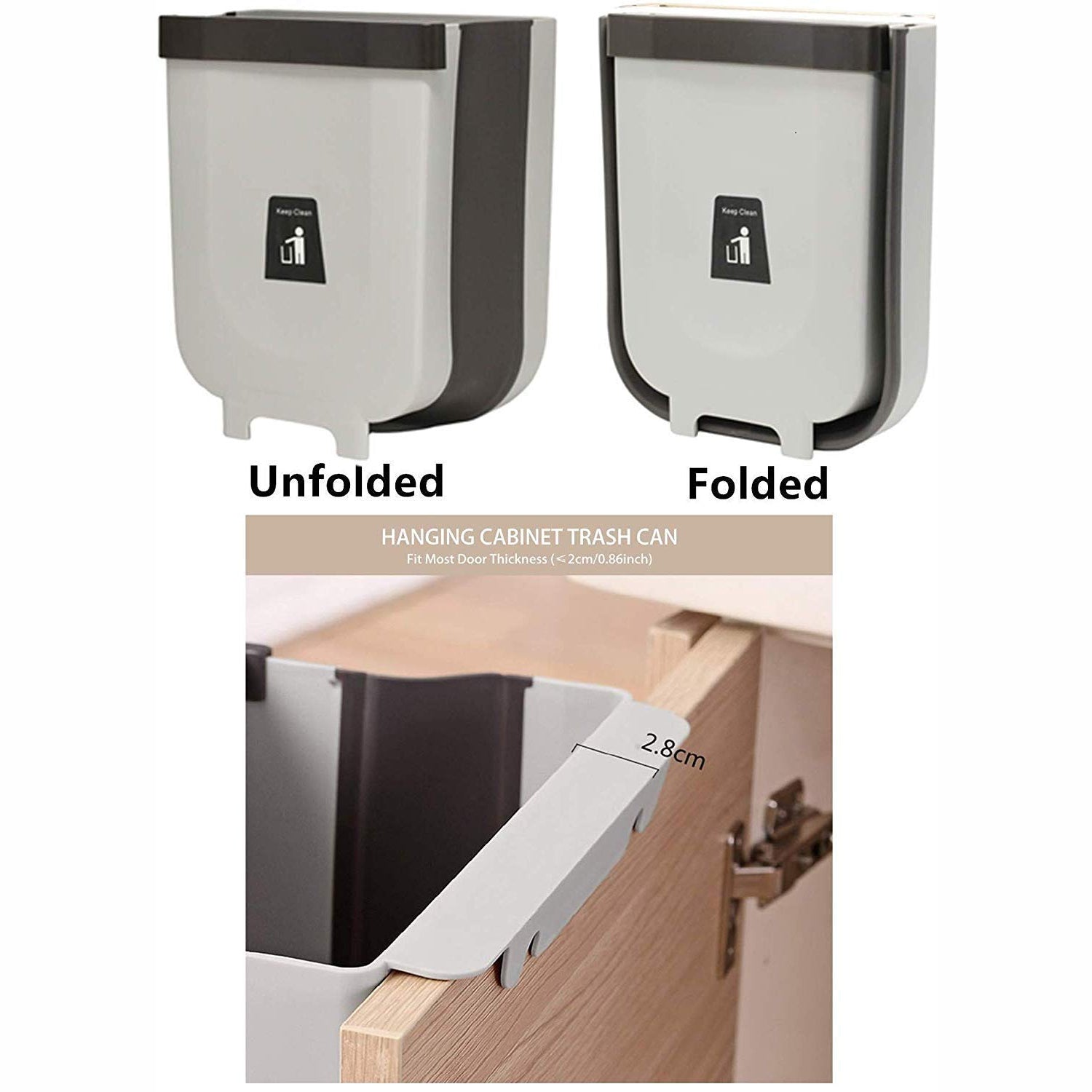 Hanging Trash Can for Kitchen Cabinet Door, Hanging Trash Holder for Bathroom Office - Detailed Feature View 5