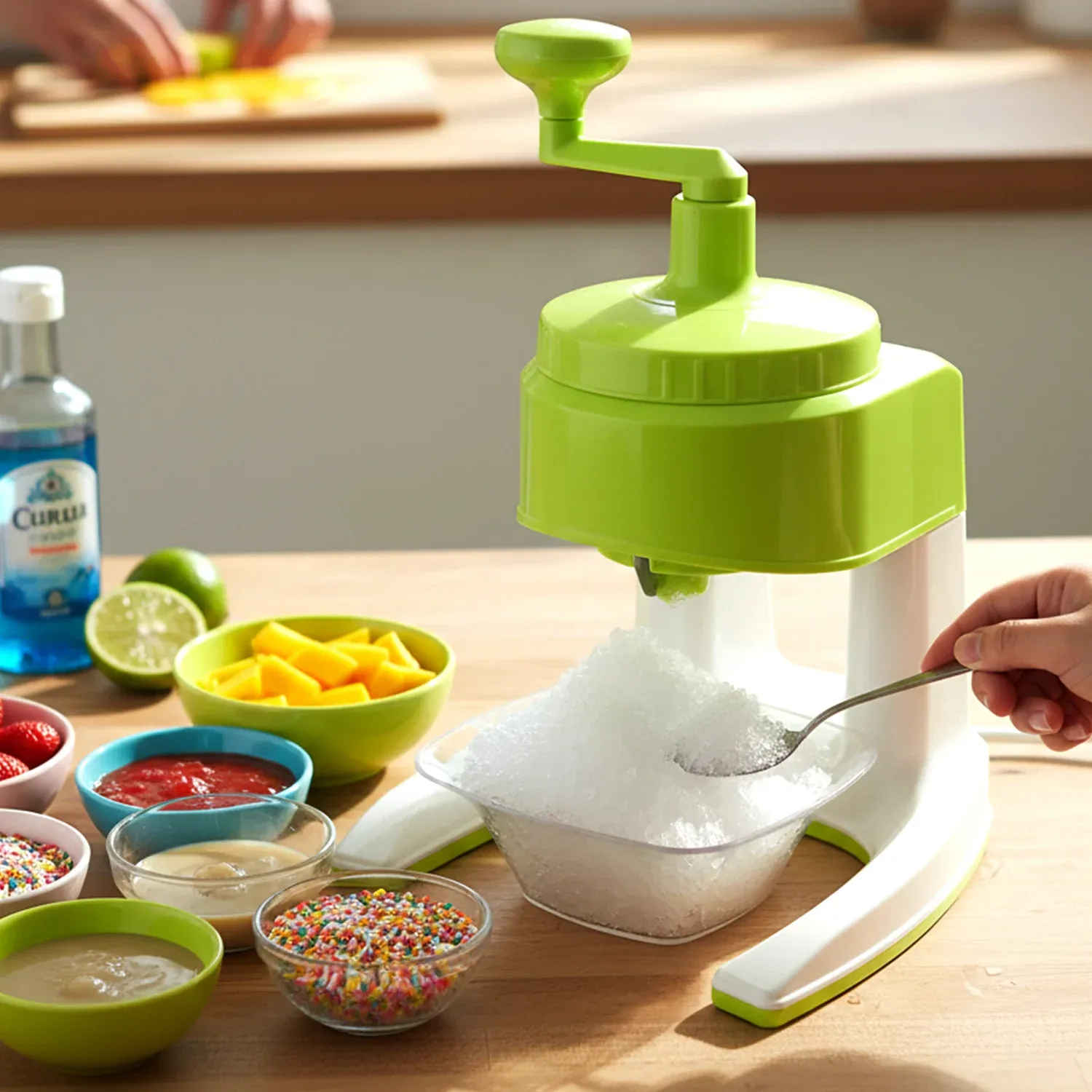 Manual Hand Crank Ice Crusher Snow Maker Machine (1 Set Mix Color) - Detailed Feature View 4