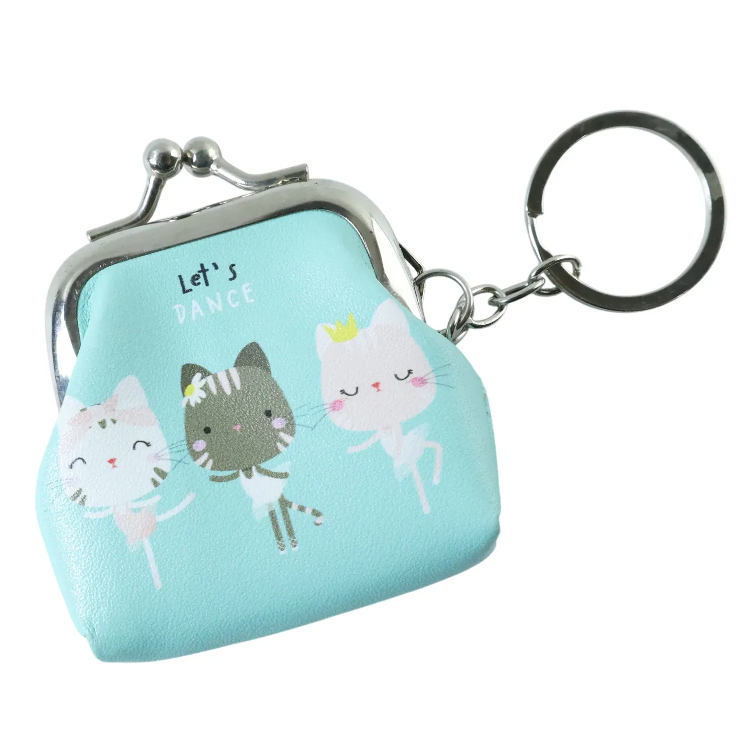Cute Cartoon Cat Printed Mini Coin Purse Keychain (1 Pc) - Detailed Feature View 4