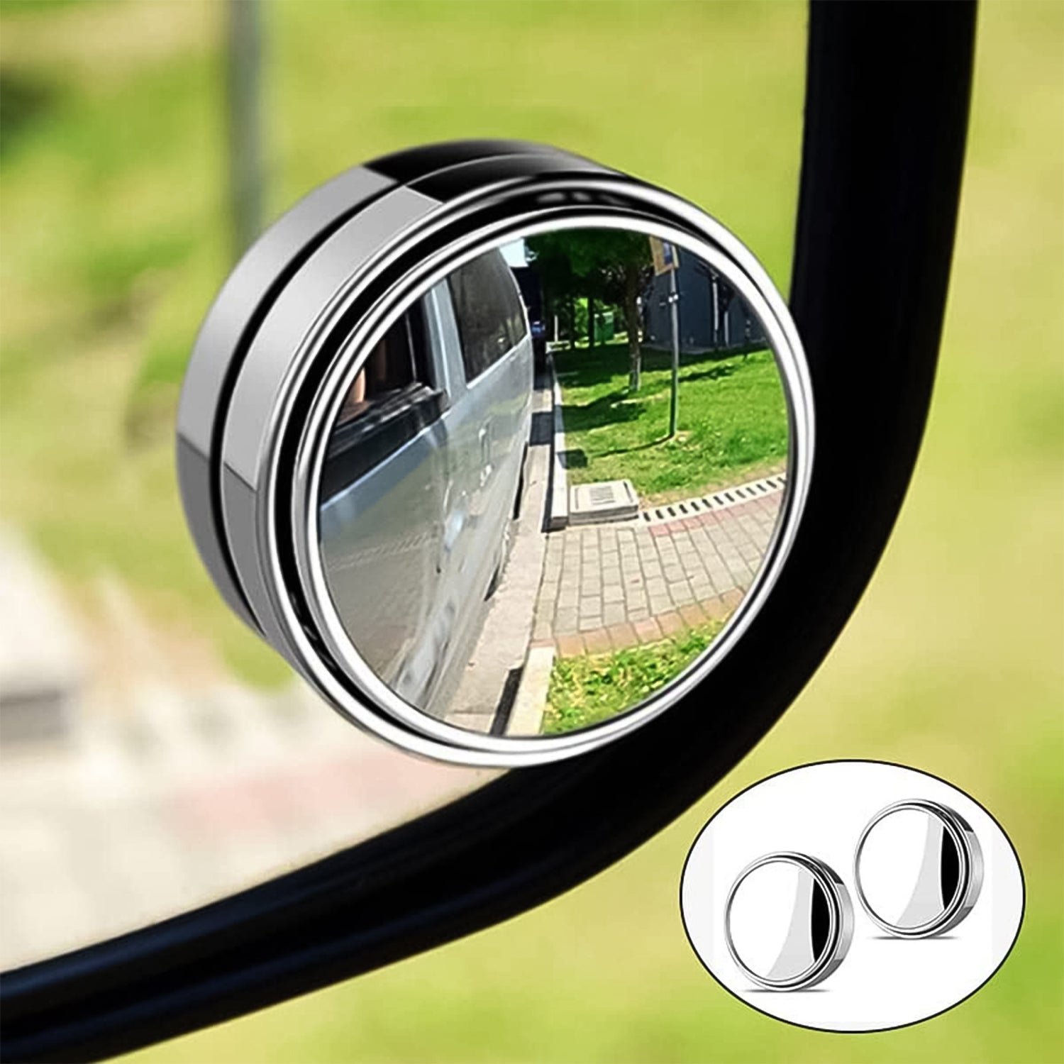 Premium Car Blind Spot Side Mirror Round HD Glass Blindspot Mirror (2 Pcs Set) - Buy Online at Alikart