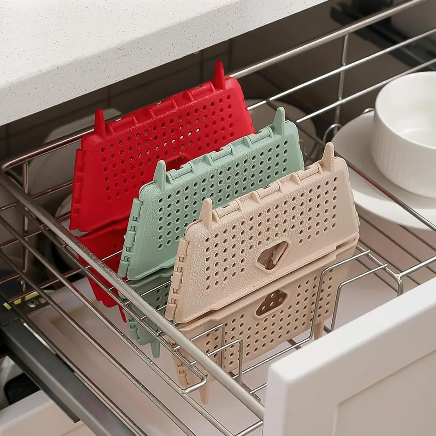 Flexi fold Storage Basket Box with Holes Ventilated Design (23×20 Cm / 1 Pc) - Detailed Feature View 3