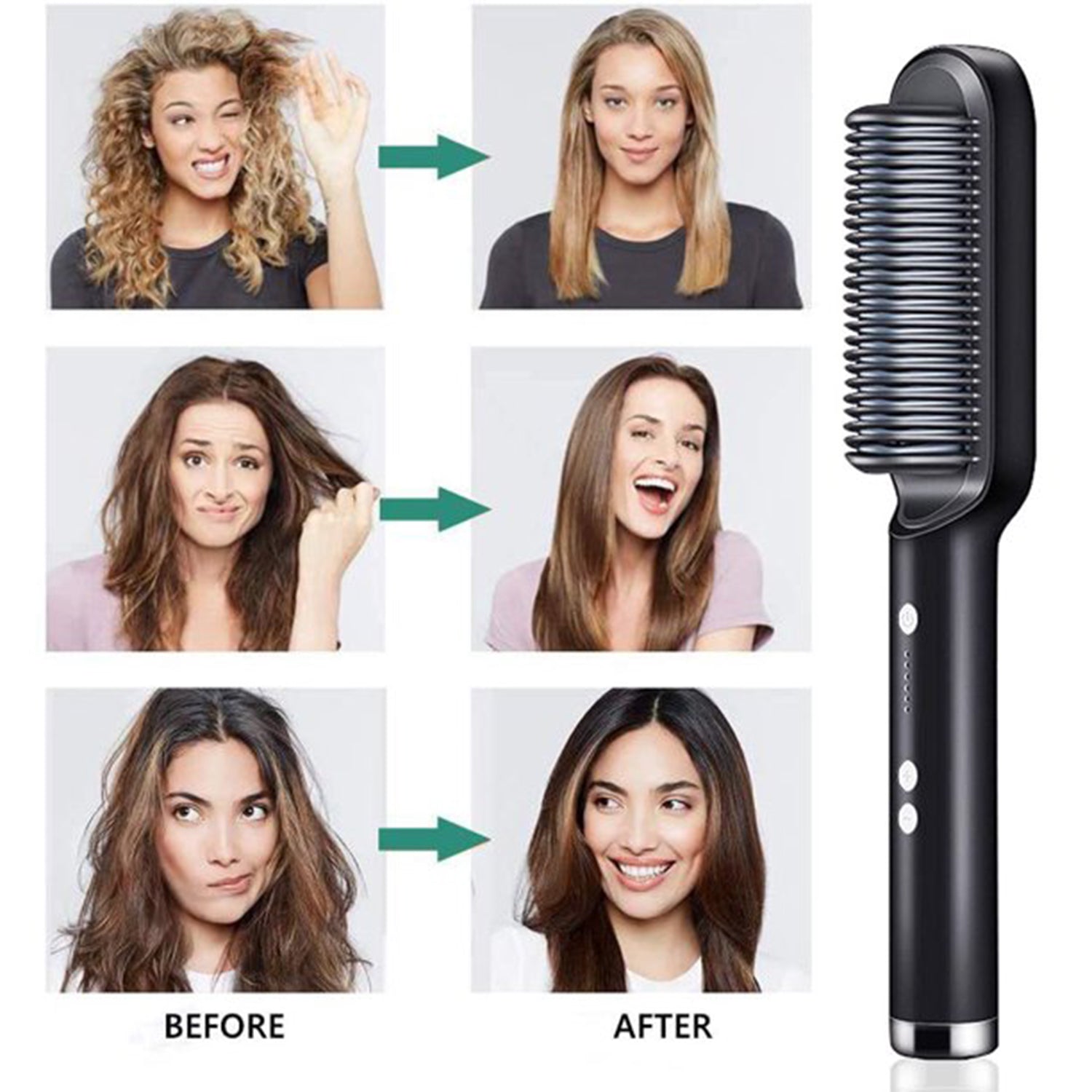Hqt-909B Hair Straightener Used While Massaging Hair Scalps Head., Hair accessories - Detailed Feature View 2
