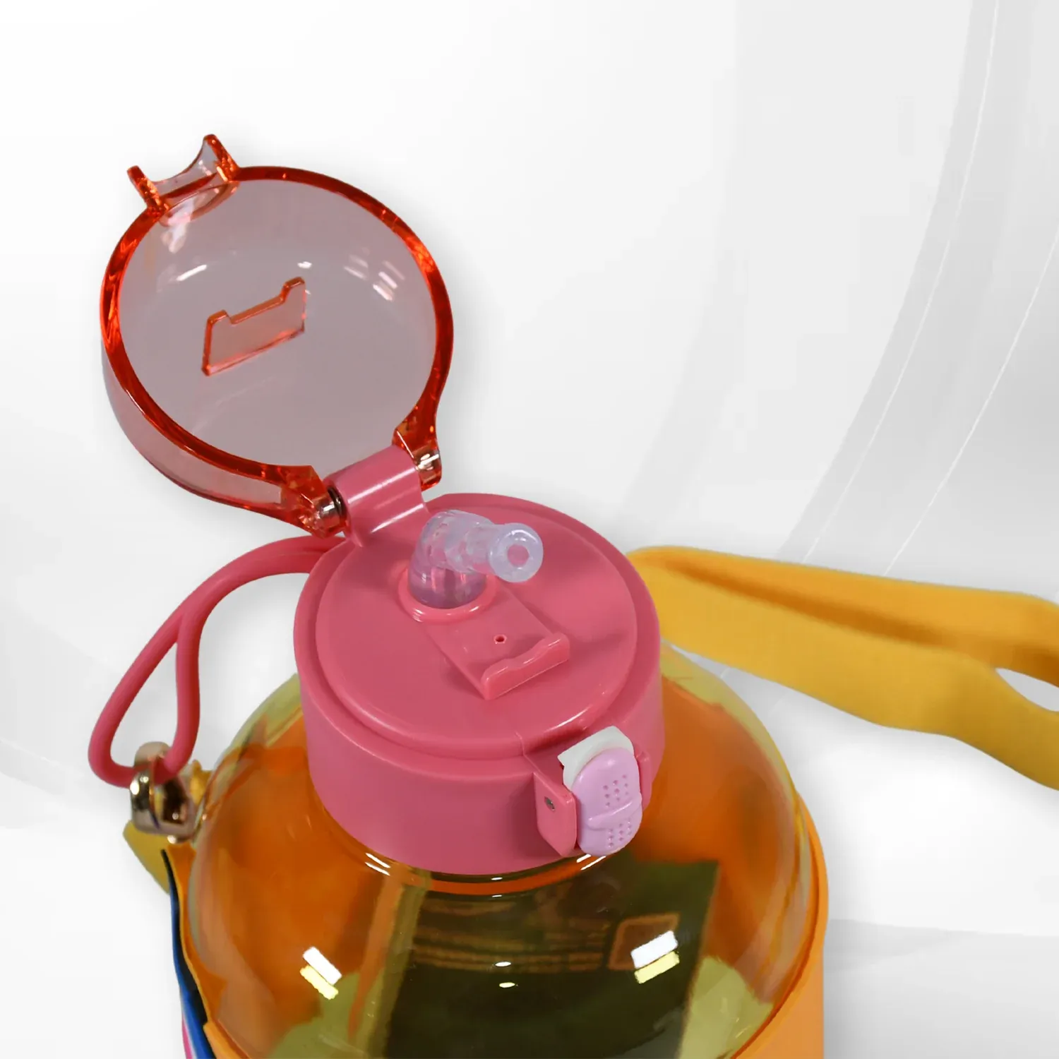 Cute Plastic Water Bottle with adjustable shoulder strap, Straw and Rubber Grip potable drinking cup Water Bottle For Kids | Water Bottle | Return Gift For Kids, Adults | School Water Bottle (1 Pc / 750 ML) - Detailed Feature View 6