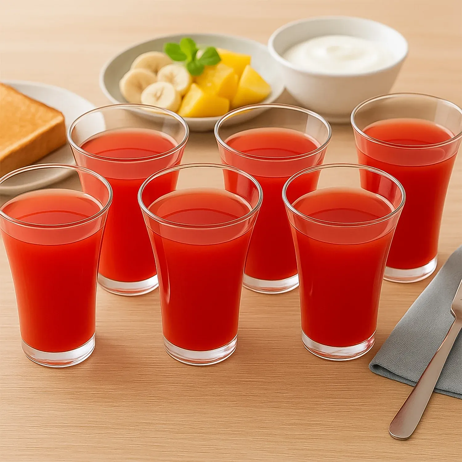 Premium Stylish look Plastic Juicy Glass, Transparent Glasses Set 300ml (6pcs) - Buy Online at Alikart