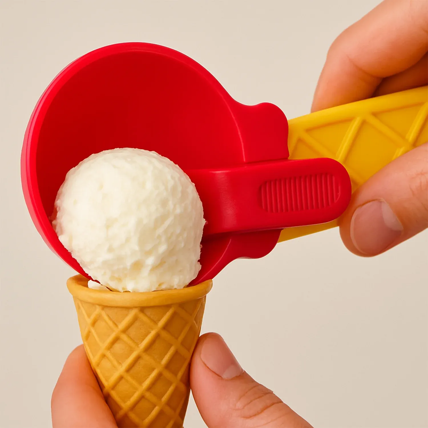 Premium 1-Piece Plastic Ice Cream & Watermelon Scooper with Trigger Dipper - Buy Online at Alikart