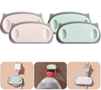 Pig Plug Wire Organizer Cable Holder Clips with Self-Adhesive Pad (4 Pcs Set)