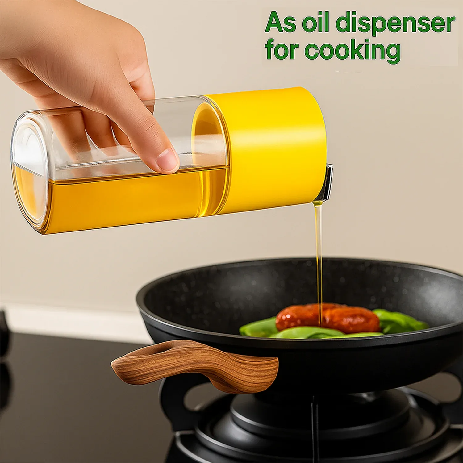 500 ml Automatic Oil Dispenser Bottle with One-Touch Controlled Pour Spout (1 Pc) - Detailed Feature View 2