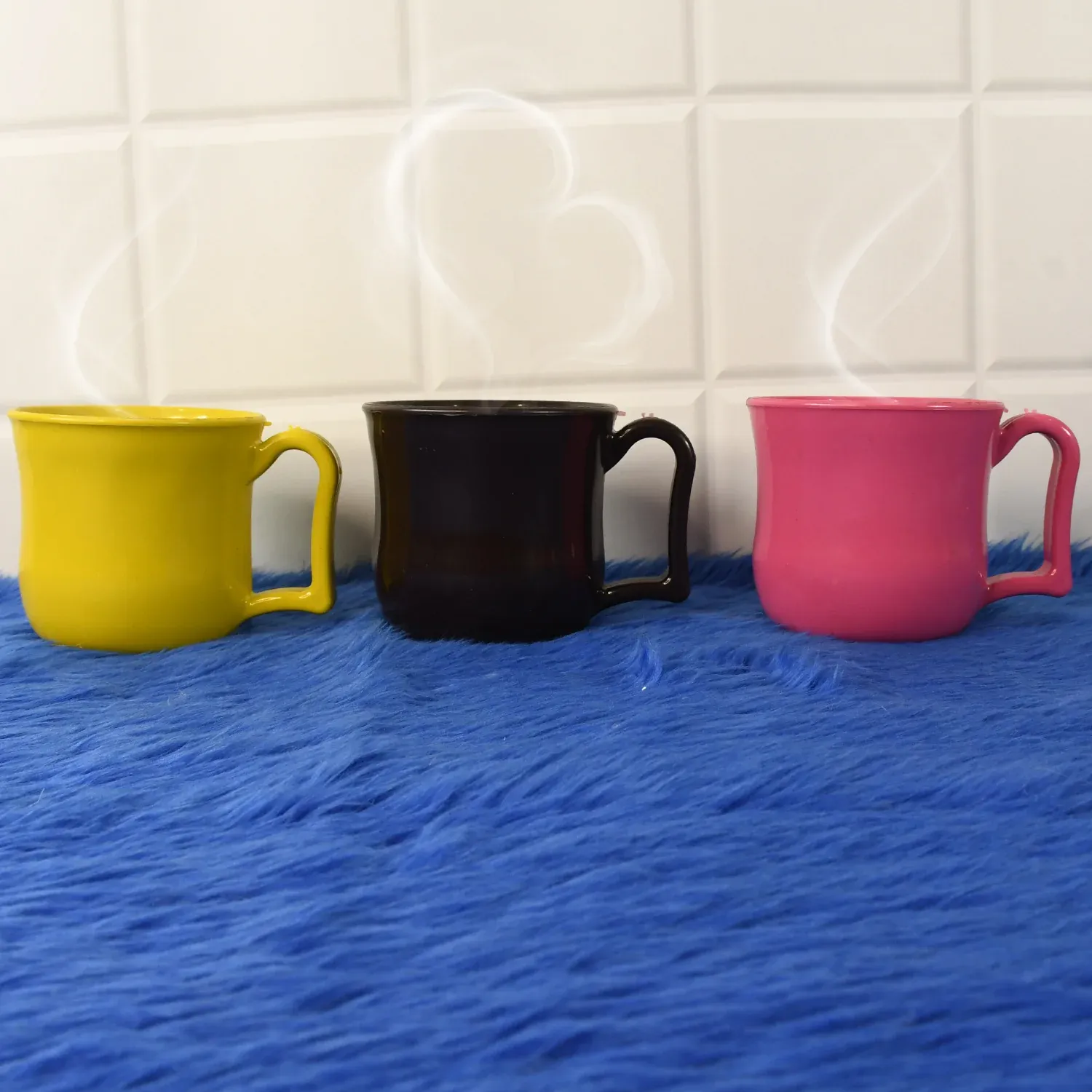 Premium Premium Plastic Coffee / Tea Cups / Mug with Handle (1 Pc / Loose / Mix Color) - Buy Online at Alikart