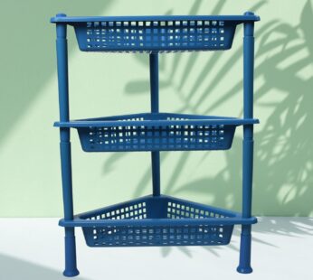 Triangle 3-Tier Plastic Storage Rack for Kitchen, Bathroom & Office