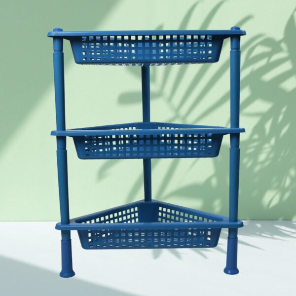 Triangle 3-Tier Plastic Storage Rack for Kitchen, Bathroom & Office