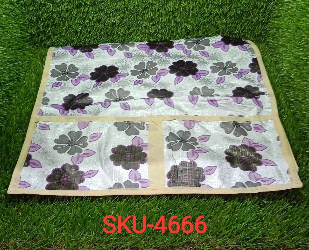 Microwave/Oven Top Cover with 4 Utility Pockets (Mix Design) - Detailed Feature View 6
