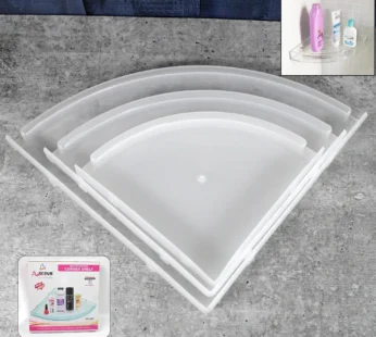 Bathroom Plastic Corner Shelf Rack Set for Wall Number of Shelves (3 Pcs Set)