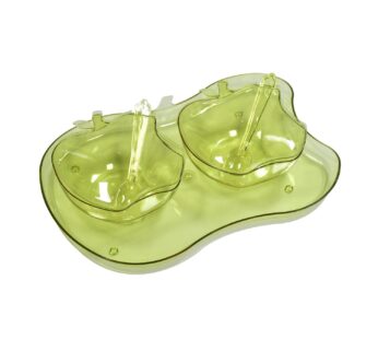 Apple Shape 2Pc Serving Set of Bowl with Spoon & Tray Dinnerware Serving Snacks & Pickle