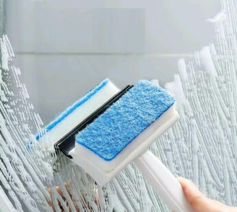 2-in-1 Glass Wiper & Brush – Double-Sided Cleaner for Mirrors, Tiles & Windows