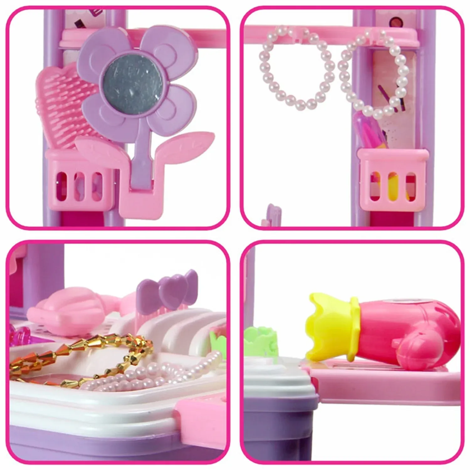 Big Beauty Set Suitcase On Wheel, The Ultimate Beauty Set On Wheels for Girls, Makeup Kit is Easy to Clean & Use, Portable Beauty Set with 25 Pieces for 3 Years BIS Approved. (Beauty Set Trolley) - Detailed Feature View 8