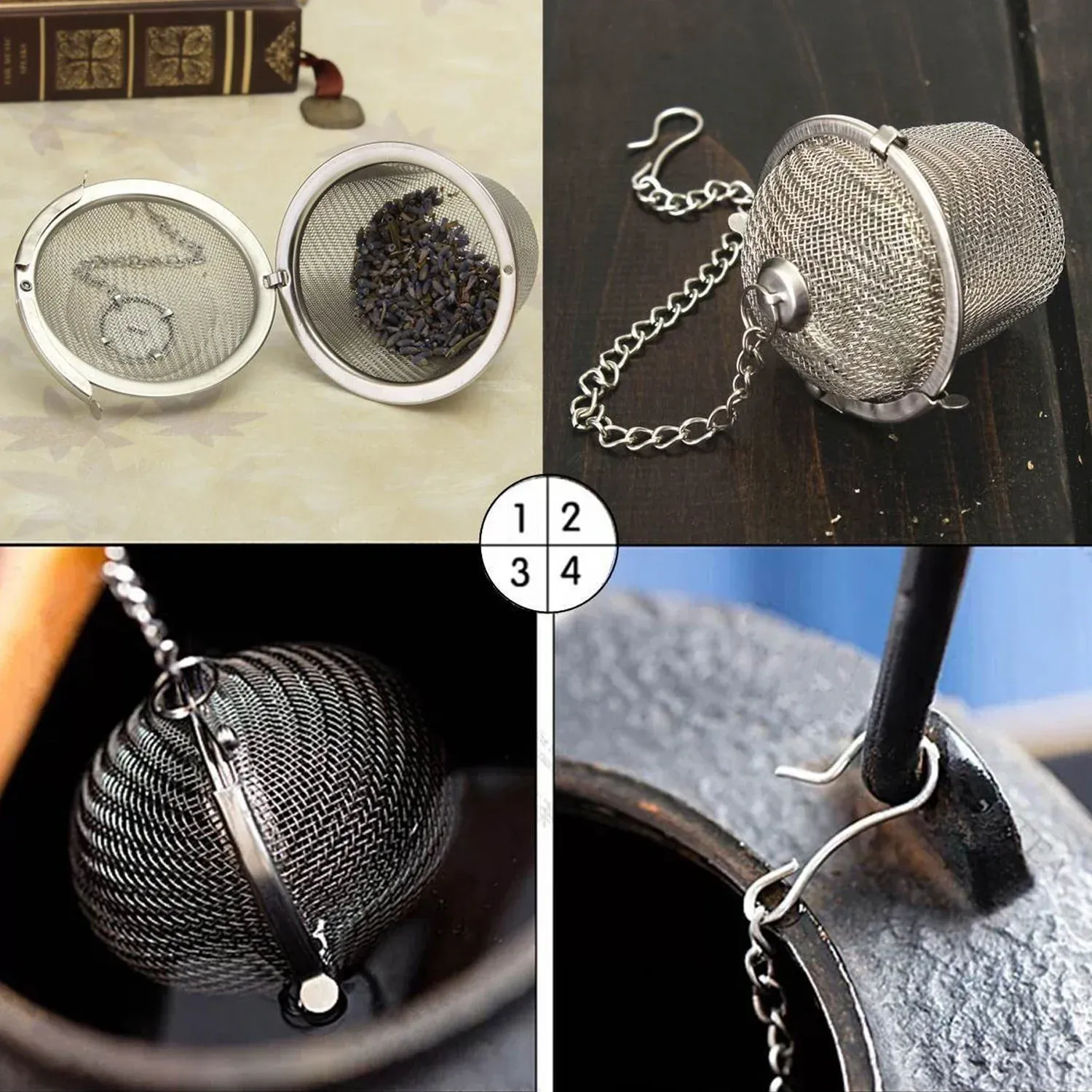 SS Easy Tea Filter for Filtering Tea in Household and Official Kitchen Use - Detailed Feature View 8