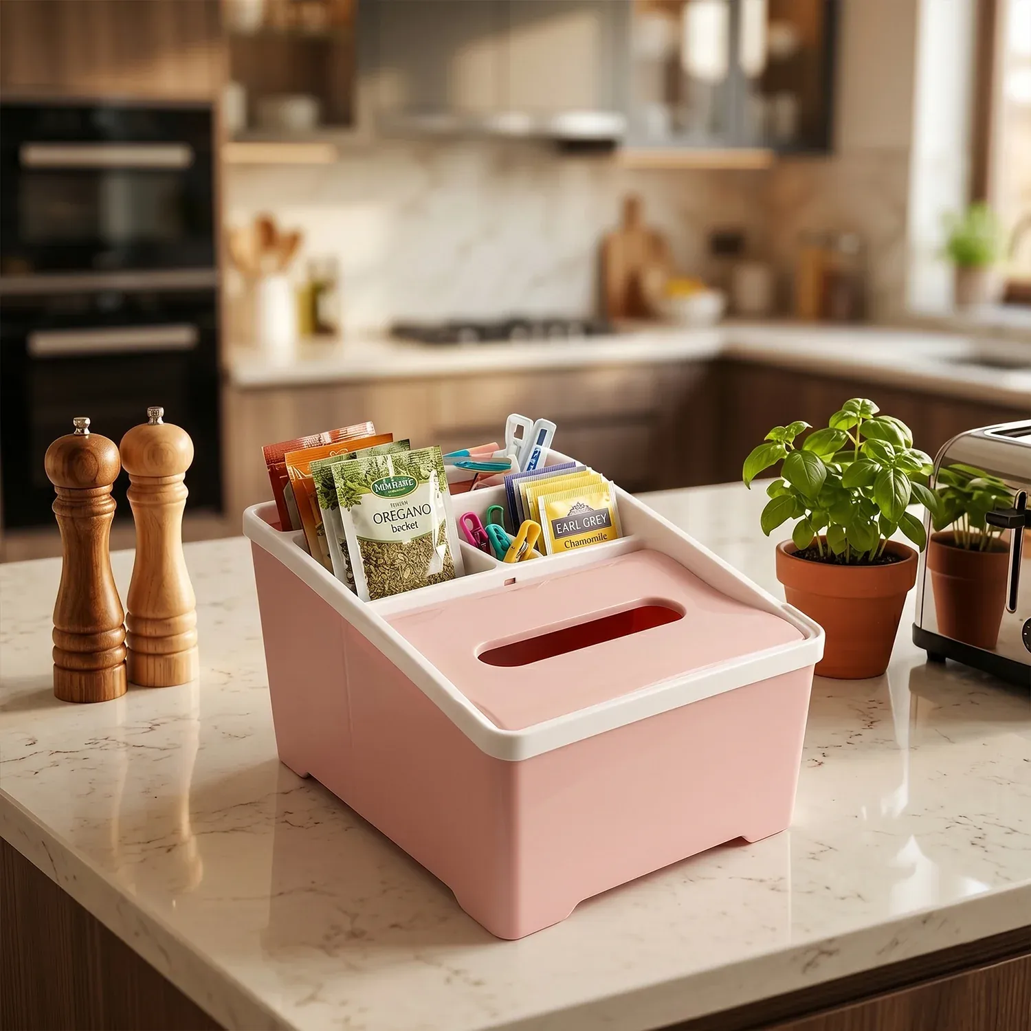 Plastic Multipurpose Storage Organizer Box with Compartments - Detailed Feature View 7