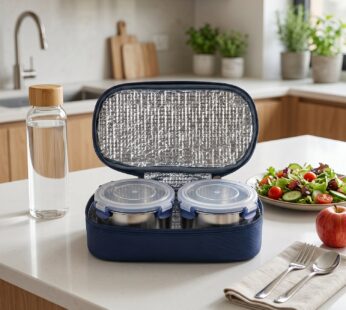 Ganesh Neo Twin 300 Stainless Steel Lunch Box Set (1 Set)
