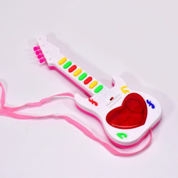 Battery Operated Musical Instruments Mini Guitar Toys and Light for 3+Years Old Kids