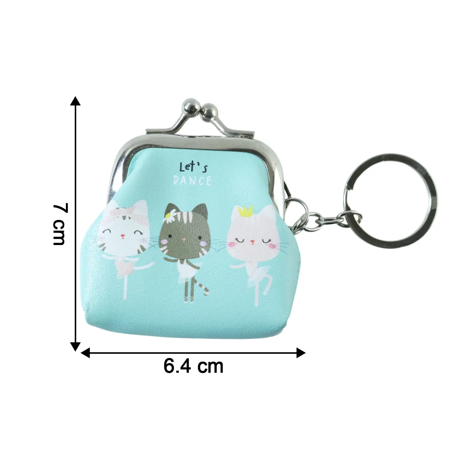 Cute Cartoon Cat Printed Mini Coin Purse Keychain (1 Pc) - Detailed Feature View 5