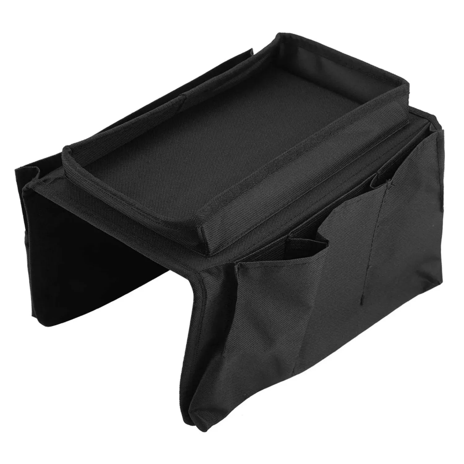 Sofa Arm Rest Hanging Storage Bag for Magazines & Books (Black) - Detailed Feature View 3
