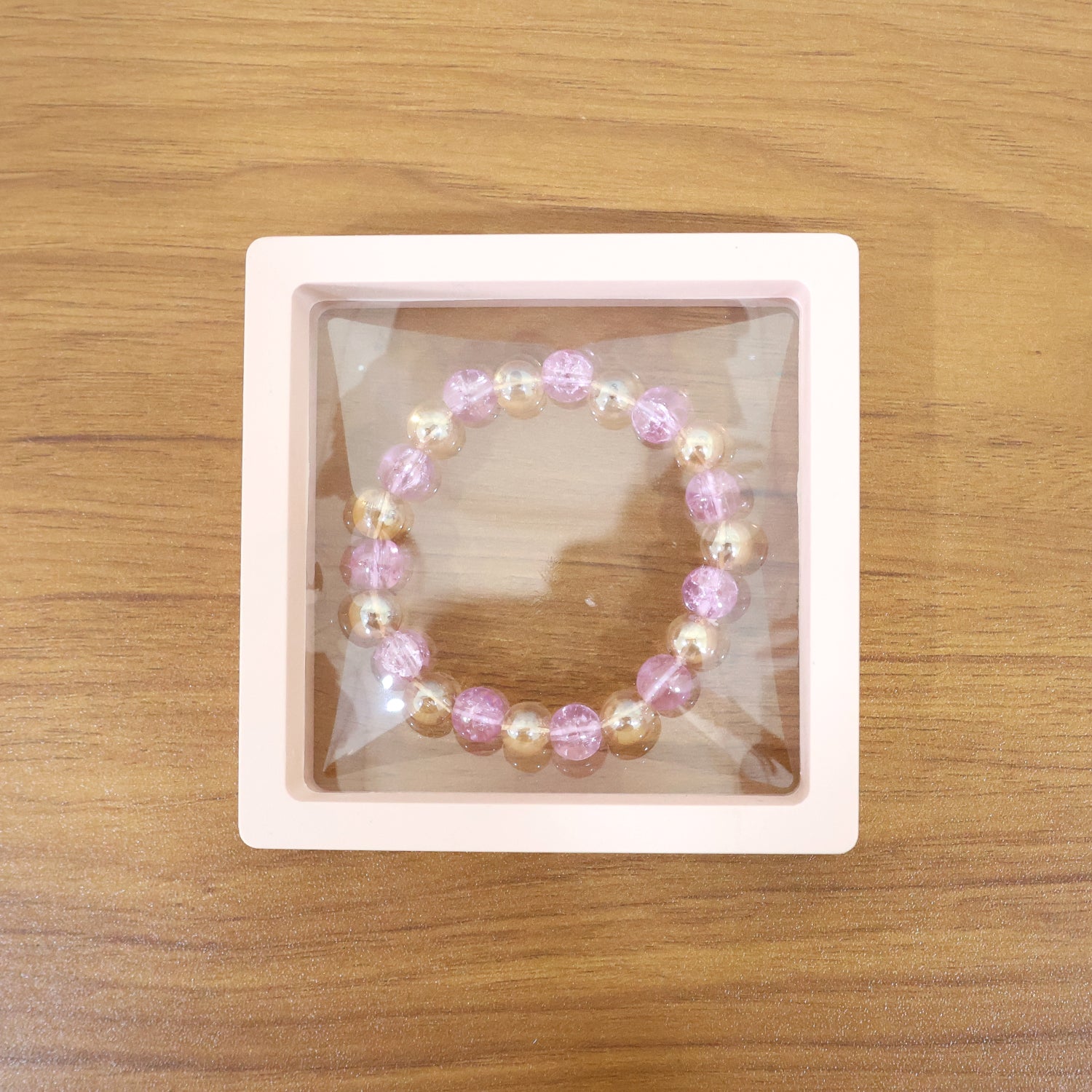 Elegant Dual-Tone Crystal Beaded Stretch Bracelet (1 Pc) - Detailed Feature View 8