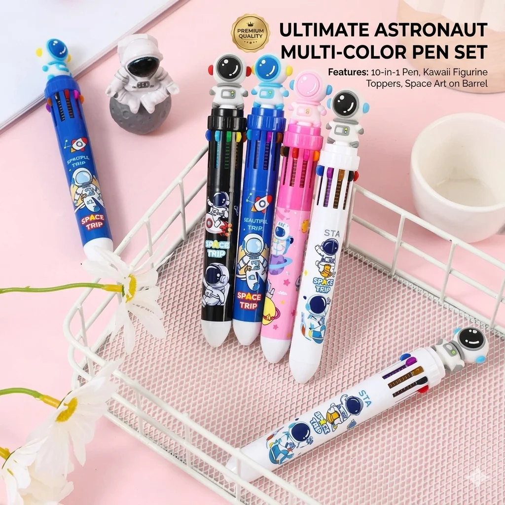 10 Colors Astronaut Ball Pen (Pack of 2) – Amazing Multi-Color Shuttle Pen