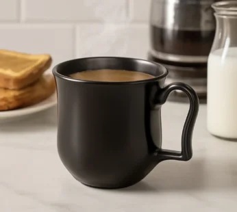 Premium Plastic Coffee / Tea Cups / Mug with Handle (1 Pc / With Color Box / Black)