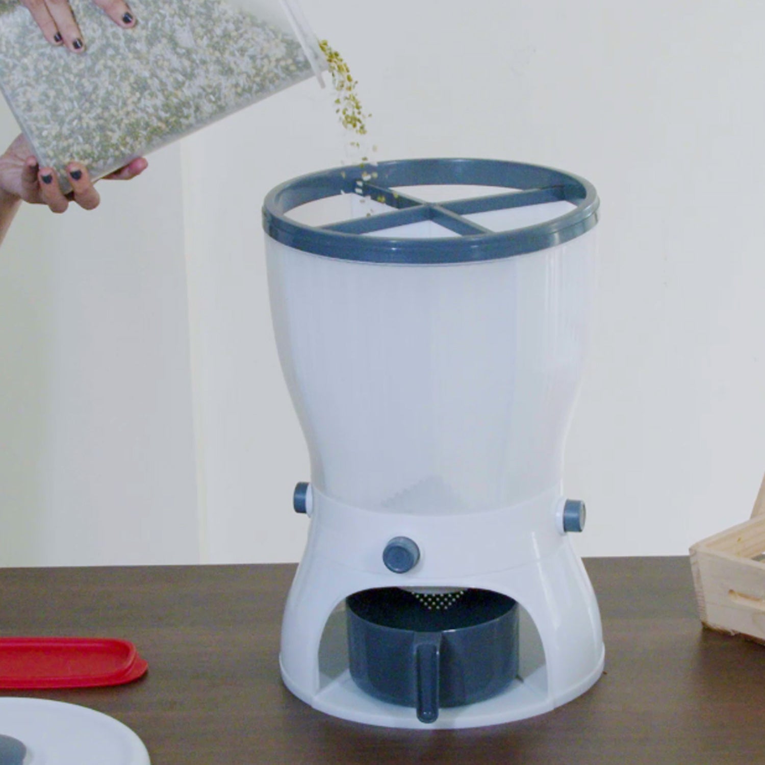 4-in-1 10L Rice & Grain Storage Dispenser - Detailed Feature View 3