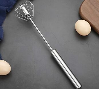 Big Stainless Steel Egg Whisk, Hand Push Rotary Whisk Blender (1 Pc / 35 Cm)