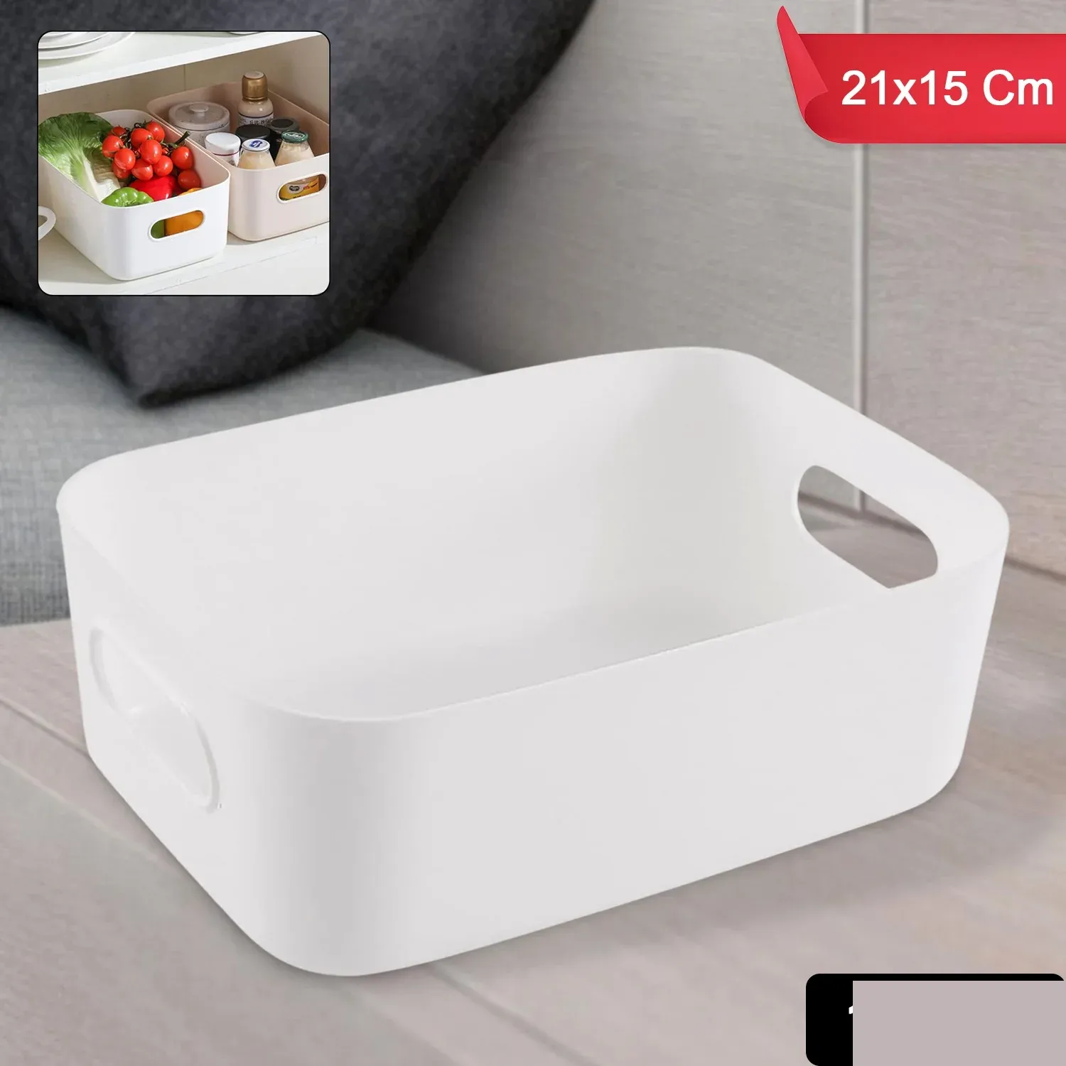 Storage Boxes Plastic Kitchen Storage Baskets (1 Pc / 21×15 Cm) - Detailed Feature View 1