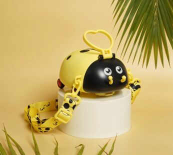Cute Plastic Bug Shape Water Bottle with adjustable shoulder strap, 4 wheel &  Straw, portable drinking cup Water Bottle For Kids | Water Bottle | Return Gift For Kids | Water Bottle With Straw | School Kinds Water Bottle (1 Pc)