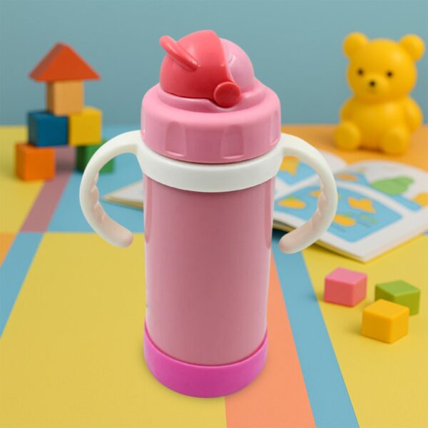 Stainless Steel Water Bottle With Handle & Straw Leak Proof, Rust Proof, Hot & Cold Drinks, Gym Sipper BPA Free Food Grade Quality, Steel