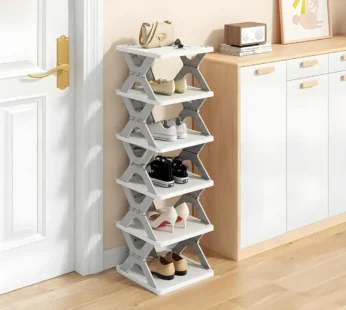 Foldable Shoe Rack (1 Pc, 8 Layers): Space-Saving, Entryway Storage