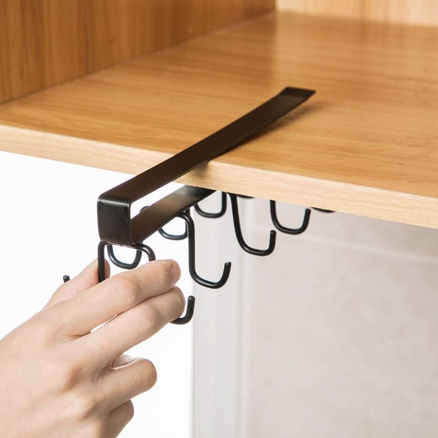 Premium Double-Row Metal cupholder Rack, Multi-Purpose Iron Hanger with 6 Hooks (1 Pc) - Buy Online at Alikart