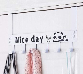 Heavy-Duty Carbon Steel Door Hook Hanger Rack (1 pc / 6 Hook / White)