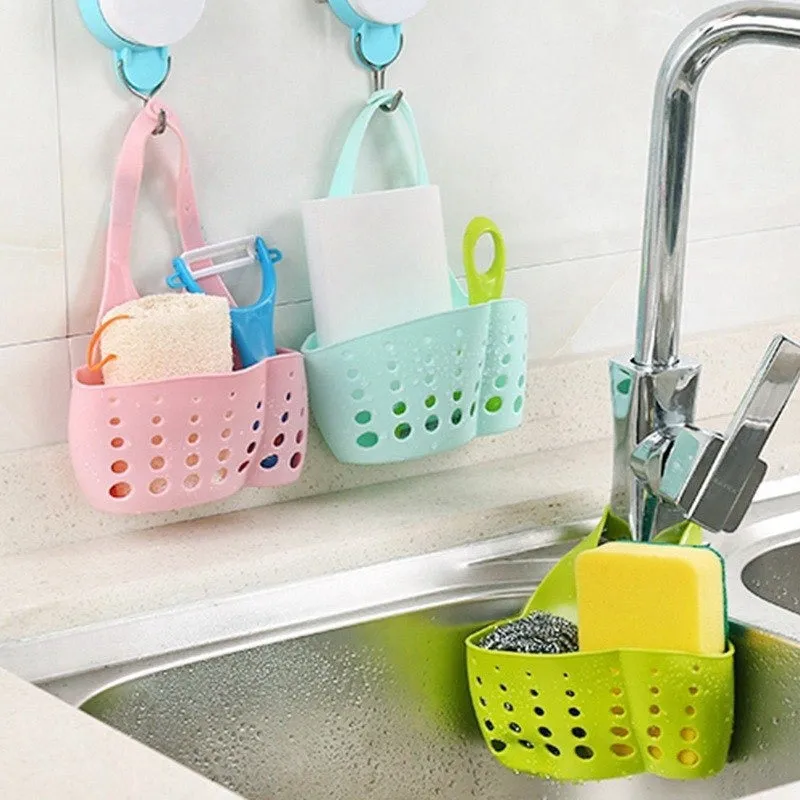 Premium Adjustable Kitchen Bathroom Water Drainage Basket with Faucet Sink Caddy - Buy Online at Alikart