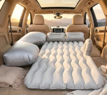 Portable Car Air Mattress Bed Set with Pump & Pillows Inflatable (Grey)