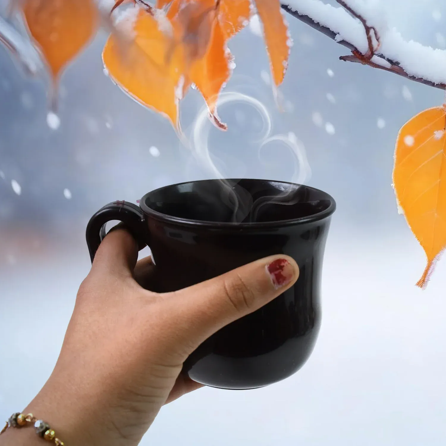 Premium Plastic Coffee / Tea Cups / Mug with Handle (1 Pc / Loose / Mix Color) - Detailed Feature View 7