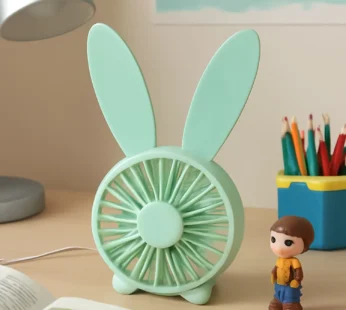 Cute Rabbit USB Desk Fan for Kids & Camping (1 Pc, Plastic, Mist Air)