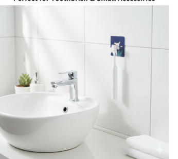 Self-Adhesive Wall Hook – Drill-Free, Waterproof & Oil-Proof Toothbrush, (1 Pc)
