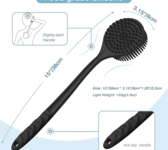 Long Handle Silicone Bath Brush for Body Cleaning & Massage