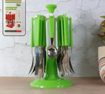 Stainless Steel Cutlery Set with Stand – (24 Pc)
