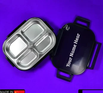 Customize Black Transparent 4 Compartment Lunch Box for Kids and adults